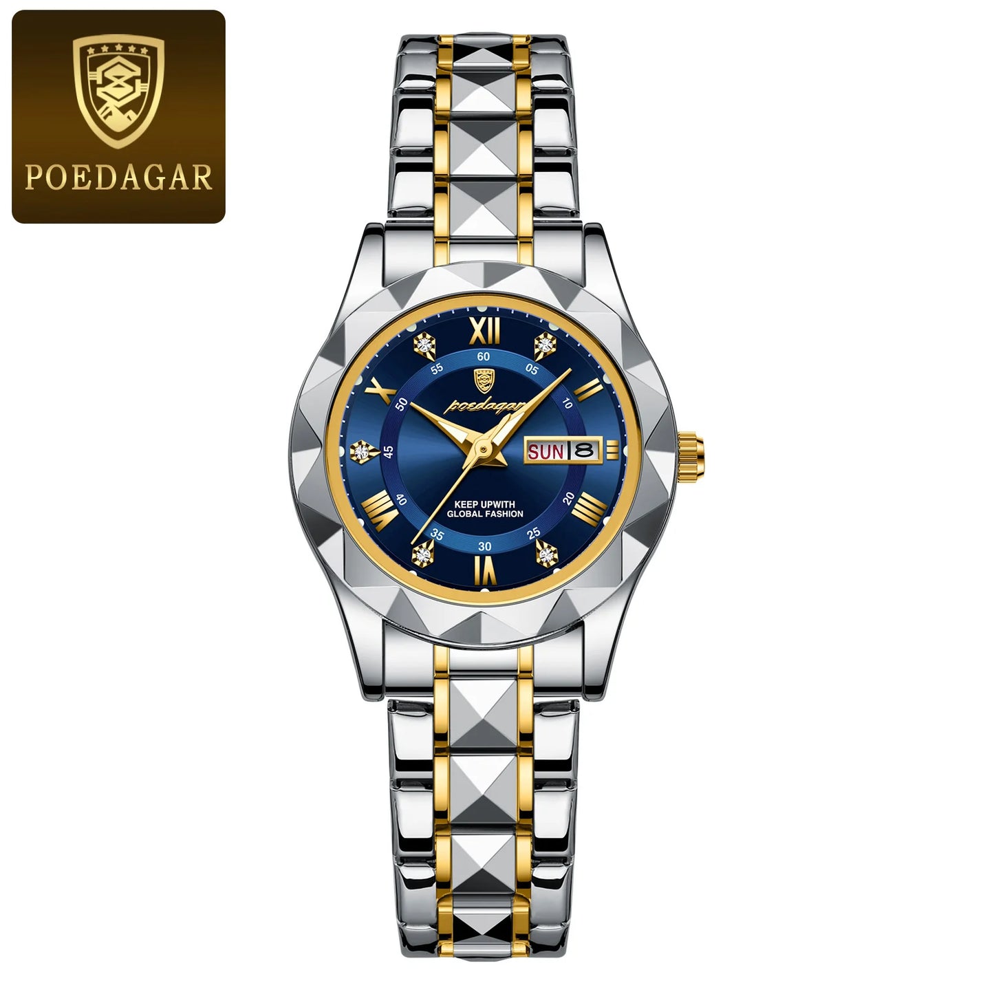 POEDAGAR Quartz for Ladies Week Women Watches Elegant Dress WristWatch+box