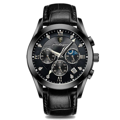 POEDAGAR Men Watches 2021   Leather   Top Brand  Mens Quartz Wristwatch Relogio Masculino