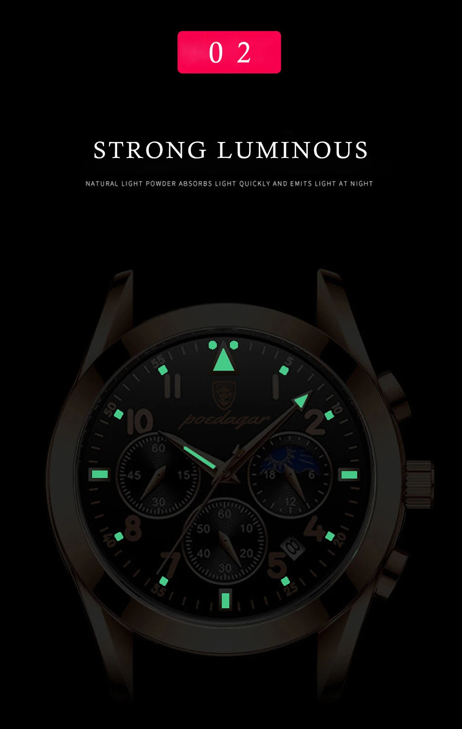POEDAGAR Men Watches 2021   Leather   Top Brand  Mens Quartz Wristwatch Relogio Masculino