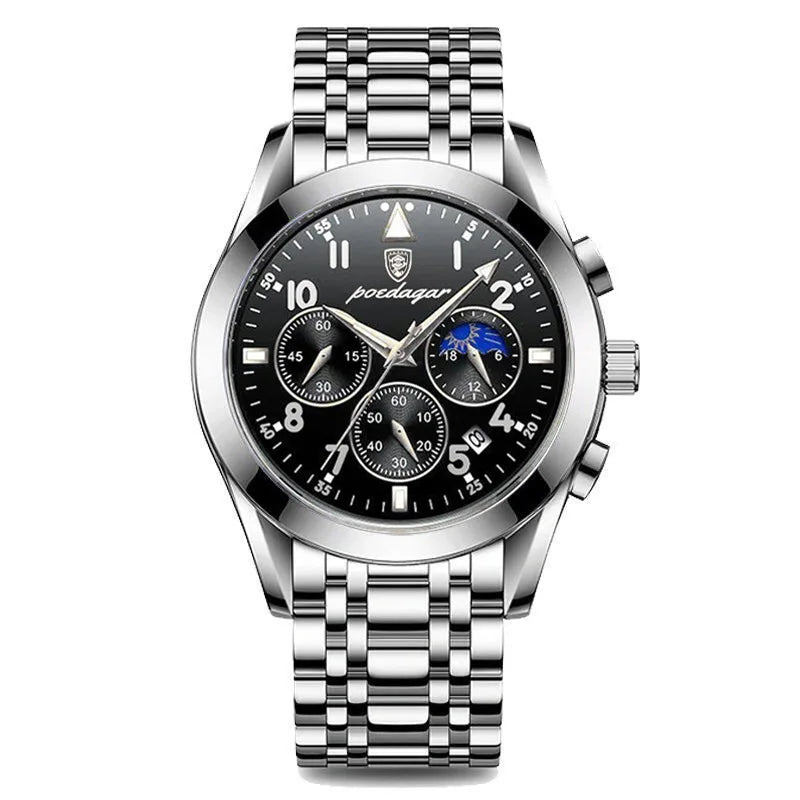 POEDAGAR Men Watches 2021   Leather   Top Brand  Mens Quartz Wristwatch Relogio Masculino