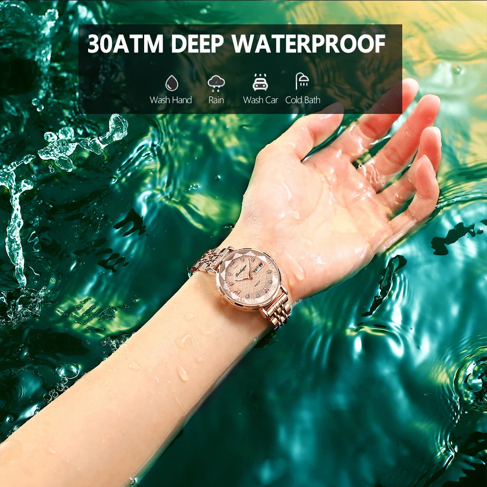 POEDAGAR  Women      Wristwatch Bracelet Simple Rose Gold   Ladies Watches