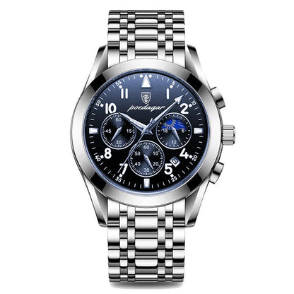 POEDAGAR Men Watches 2021   Leather   Top Brand  Mens Quartz Wristwatch Relogio Masculino