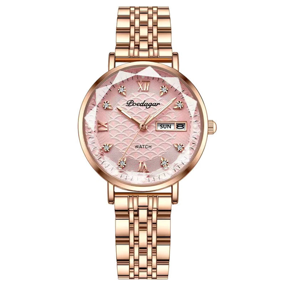 POEDAGAR  Women      Wristwatch Bracelet Simple Rose Gold   Ladies Watches