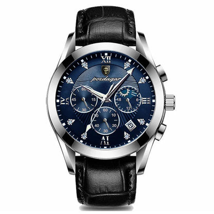 POEDAGAR Men Watches 2021   Leather   Top Brand  Mens Quartz Wristwatch Relogio Masculino