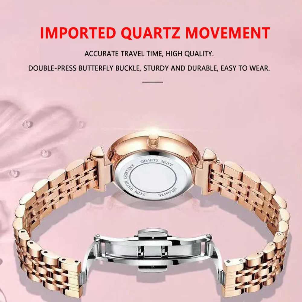 POEDAGAR  Women      Wristwatch Bracelet Simple Rose Gold   Ladies Watches