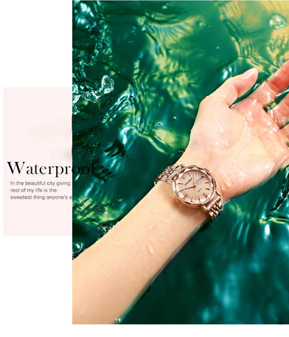 POEDAGAR  Women      Wristwatch Bracelet Simple Rose Gold   Ladies Watches