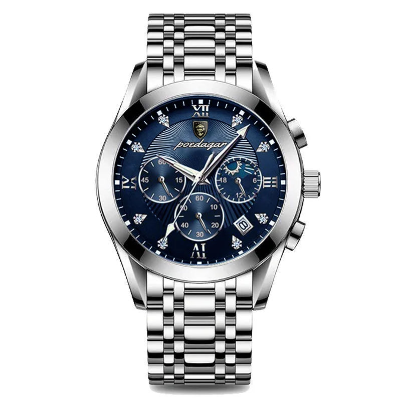 POEDAGAR Men Watches 2021   Leather   Top Brand  Mens Quartz Wristwatch Relogio Masculino
