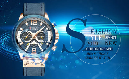 CURREN Casual Sport Watches for Men Top Brand  Military Leather Wrist  Man    Wristwatch