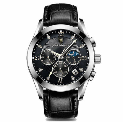 POEDAGAR Men Watches 2021   Leather   Top Brand  Mens Quartz Wristwatch Relogio Masculino