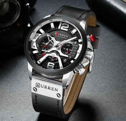 CURREN Casual Sport Watches for Men Top Brand  Military Leather Wrist  Man    Wristwatch