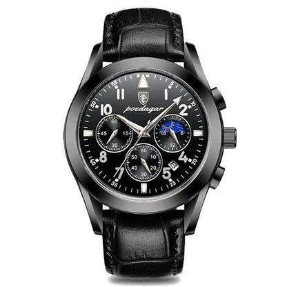 POEDAGAR Men Watches 2021   Leather   Top Brand  Mens Quartz Wristwatch Relogio Masculino
