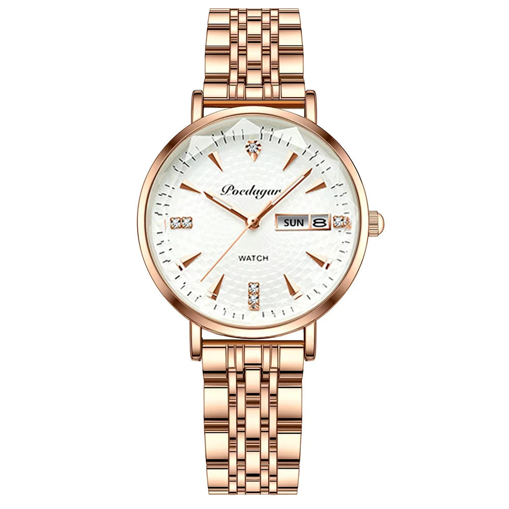 POEDAGAR  Women      Wristwatch Bracelet Simple Rose Gold   Ladies Watches