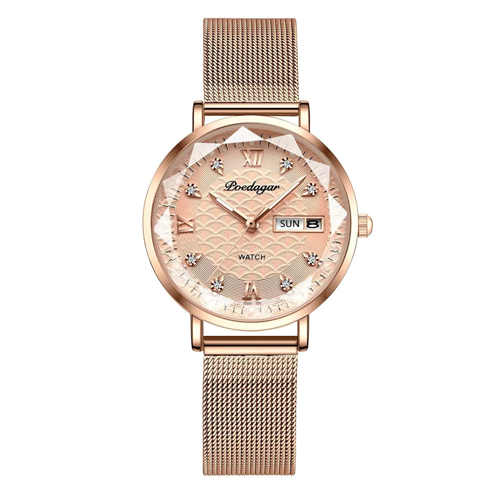POEDAGAR  Women      Wristwatch Bracelet Simple Rose Gold   Ladies Watches
