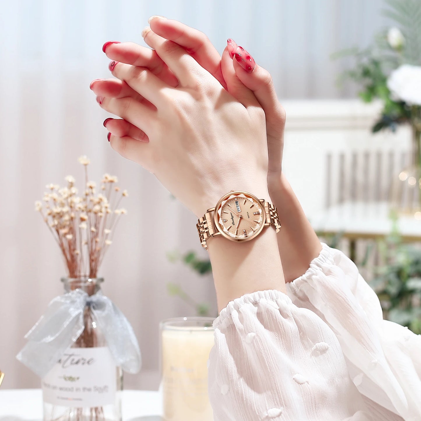 POEDAGAR  Women      Wristwatch Bracelet Simple Rose Gold   Ladies Watches