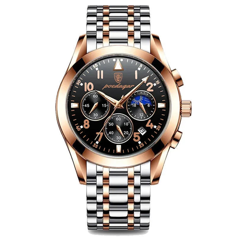 POEDAGAR Men Watches 2021   Leather   Top Brand  Mens Quartz Wristwatch Relogio Masculino