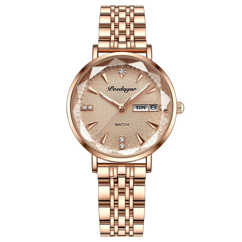 POEDAGAR  Women      Wristwatch Bracelet Simple Rose Gold   Ladies Watches