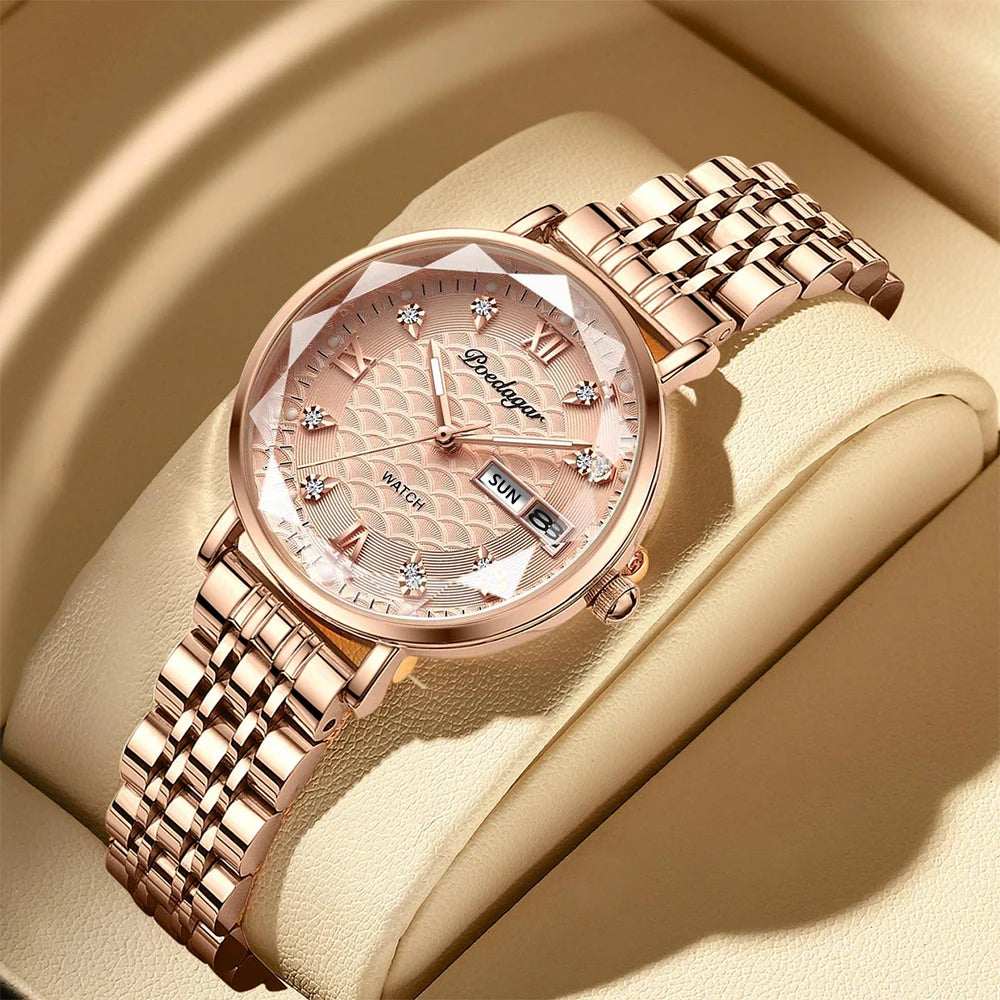POEDAGAR  Women      Wristwatch Bracelet Simple Rose Gold   Ladies Watches