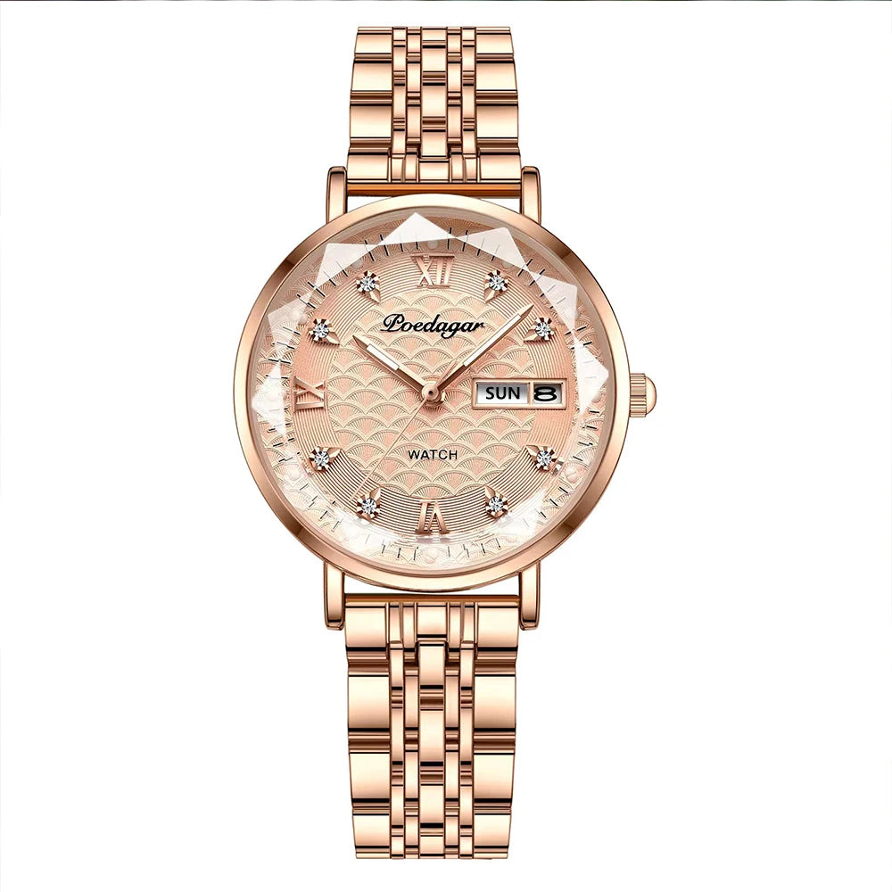 POEDAGAR  Women      Wristwatch Bracelet Simple Rose Gold   Ladies Watches