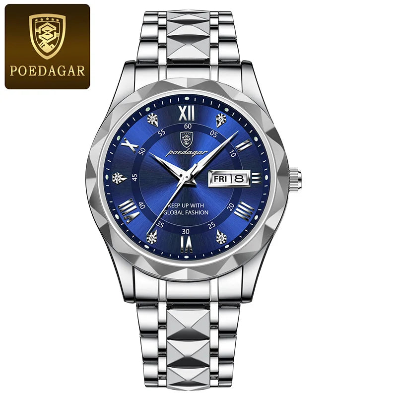 POEDAGAR Brand    Men Sport   Quartz Man   Strap  Calendar   Relógio