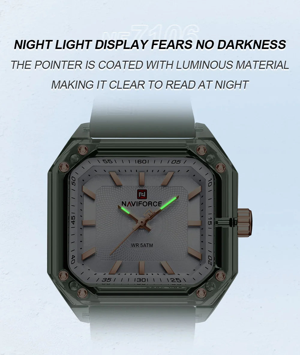 Style NAVIFORCE Watches for Women Silica Band  Quartz 50M  Wristwatch Casual Simple Personality Ladies