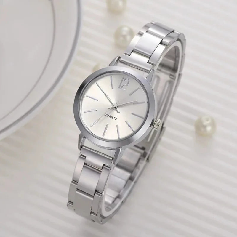 for Women Simple Round Dial   Gold Bracelet Quartz Wristwatch Students Ladies Watches Reloj Mujer
