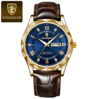 POEDAGAR Brand    Men Sport   Quartz Man   Strap  Calendar   Relógio