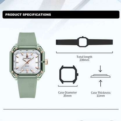 Style NAVIFORCE Watches for Women Silica Band  Quartz 50M  Wristwatch Casual Simple Personality Ladies