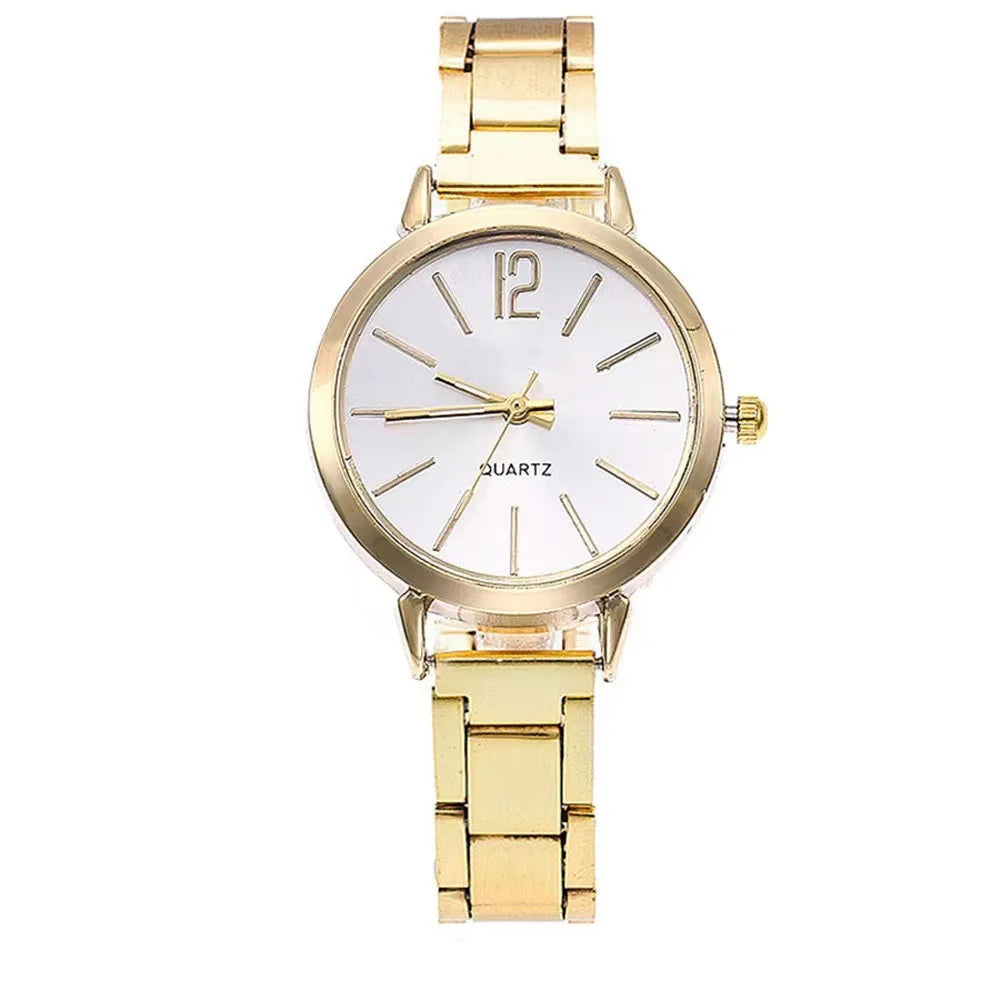 for Women Simple Round Dial   Gold Bracelet Quartz Wristwatch Students Ladies Watches Reloj Mujer
