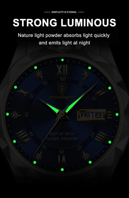 POEDAGAR Brand    Men Sport   Quartz Man   Strap  Calendar   Relógio