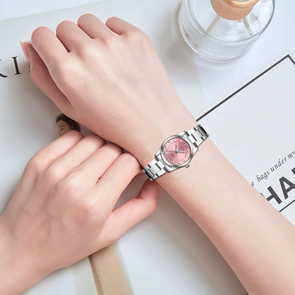 29mm Fashionable   Rhinestone Pink Minimalist Girl  Outdoor Travel Women Wrist Watches