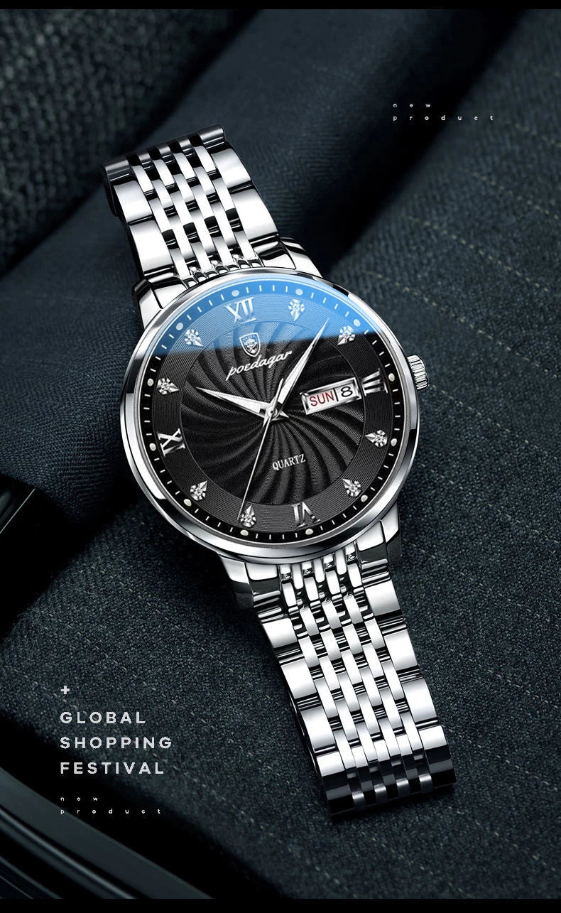 POEDAGAR  Brand Man     Week  Quartz Wristwatch     Men Watches