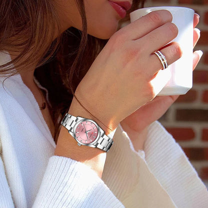 29mm Fashionable   Rhinestone Pink Minimalist Girl  Outdoor Travel Women Wrist Watches