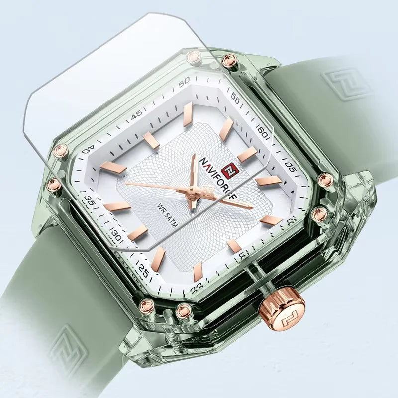 Style NAVIFORCE Watches for Women Silica Band  Quartz 50M  Wristwatch Casual Simple Personality Ladies