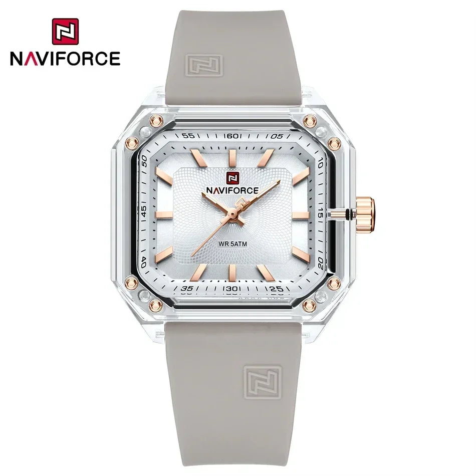 Style NAVIFORCE Watches for Women Silica Band  Quartz 50M  Wristwatch Casual Simple Personality Ladies