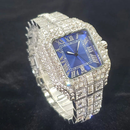 Brand Diamond Watches for Men  Cool Shiny Silver Jewelry  Hip Hop Iced Out Original Reloj Hombre Dropshipping