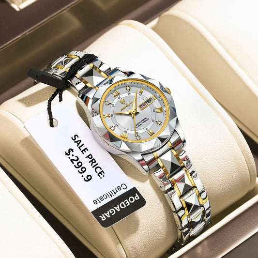 POEDAGAR  Quartz  for Ladies    Week   Women Watches Elegant Dress WristWatch+box