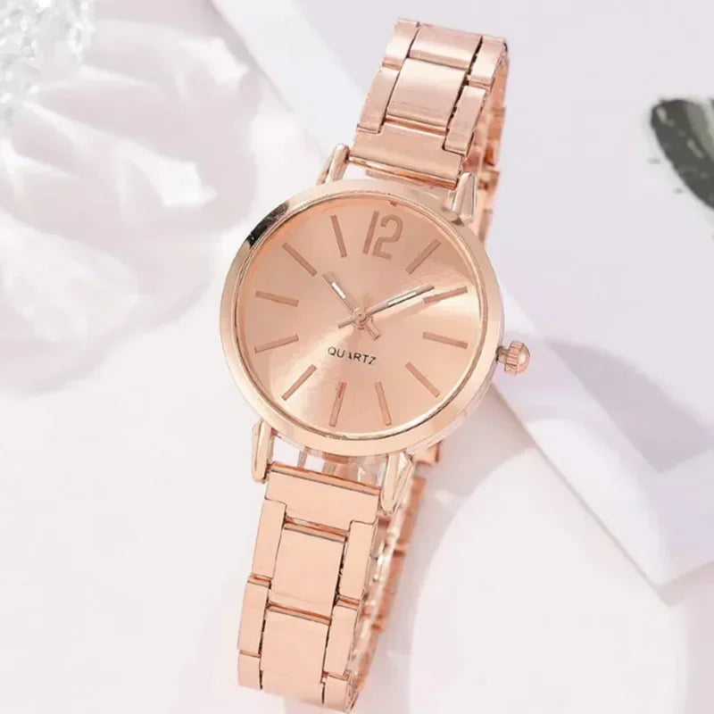 for Women Simple Round Dial   Gold Bracelet Quartz Wristwatch Students Ladies Watches Reloj Mujer