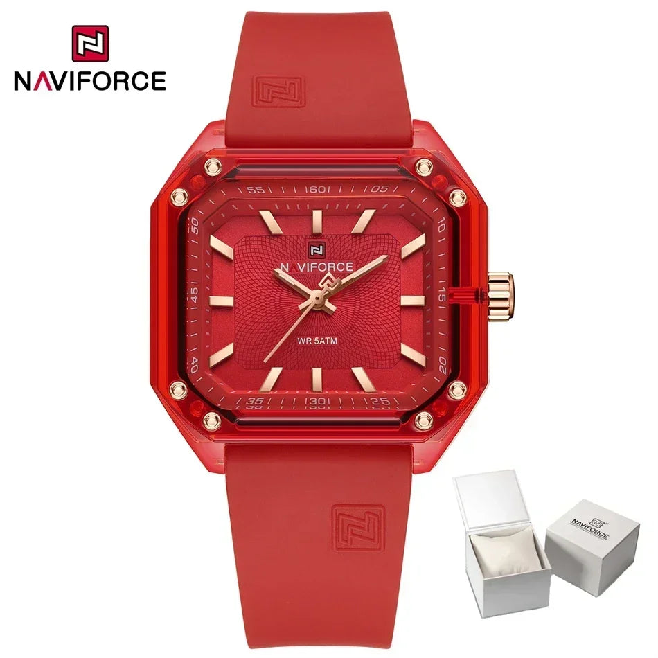 Style NAVIFORCE Watches for Women Silica Band  Quartz 50M  Wristwatch Casual Simple Personality Ladies