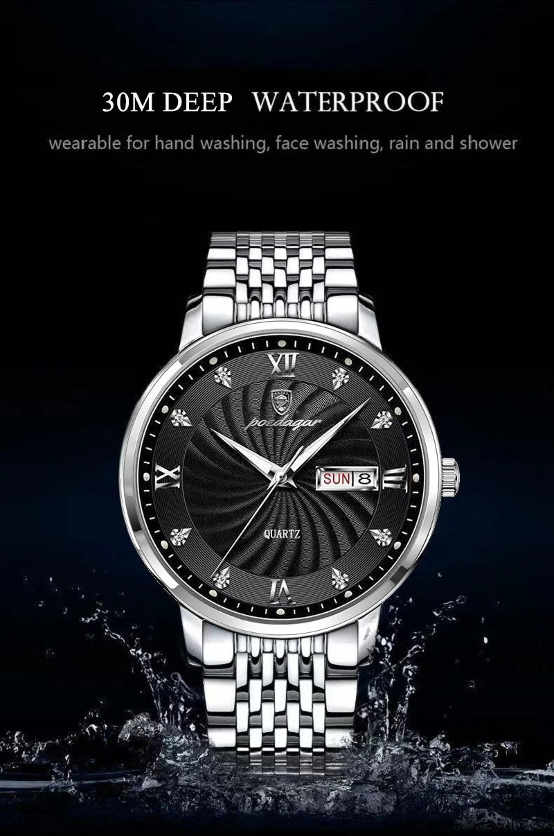 POEDAGAR  Brand Man     Week  Quartz Wristwatch     Men Watches