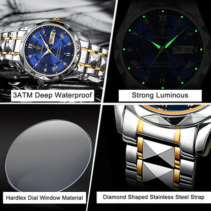 POEDAGAR Brand    Men Sport   Quartz Man   Strap  Calendar   Relógio