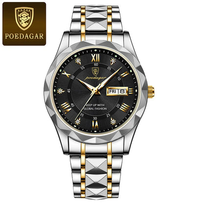 POEDAGAR Brand    Men Sport   Quartz Man   Strap  Calendar   Relógio