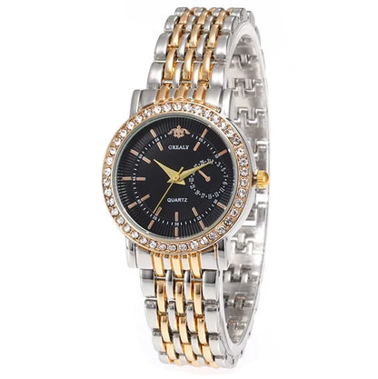 Exquisite Women Quartz    Casual Round Rhinestone Quartz  Gift For Friends Family Relogio