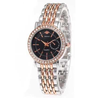 Exquisite Women Quartz    Casual Round Rhinestone Quartz  Gift For Friends Family Relogio