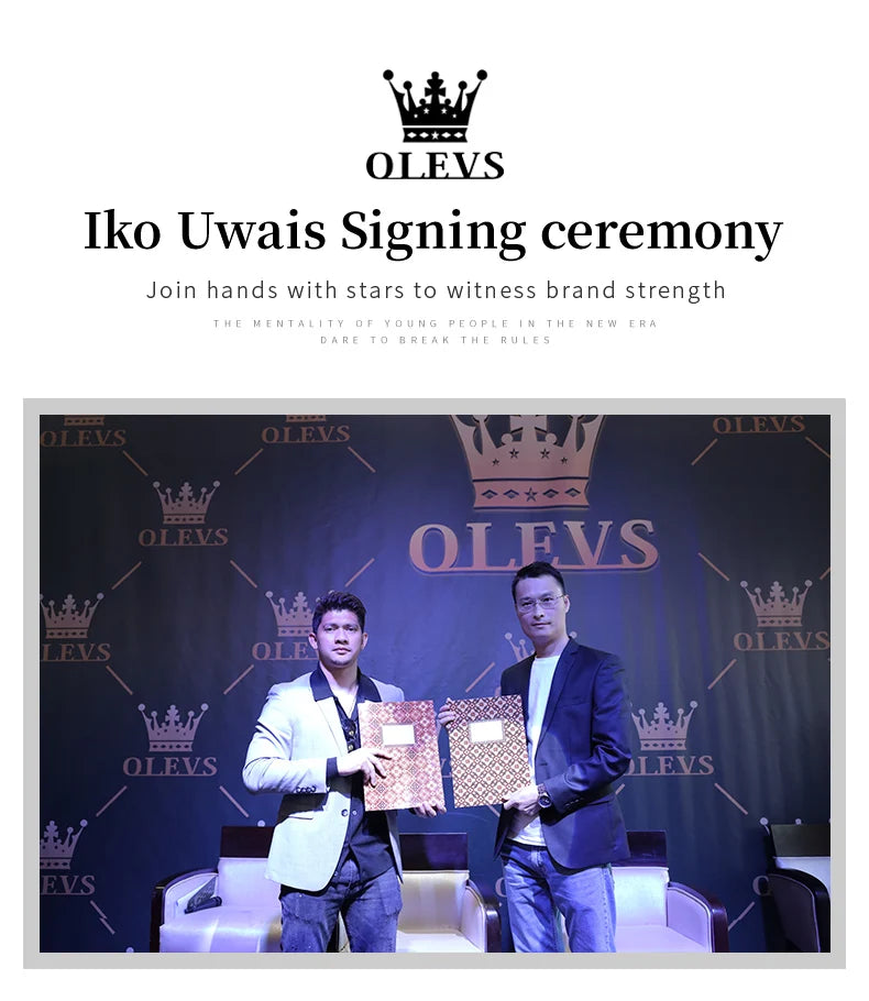 OLEVS Mens Watches  Automatic Mechanical  For Man    Stee  Bands Roman Numeral 6702