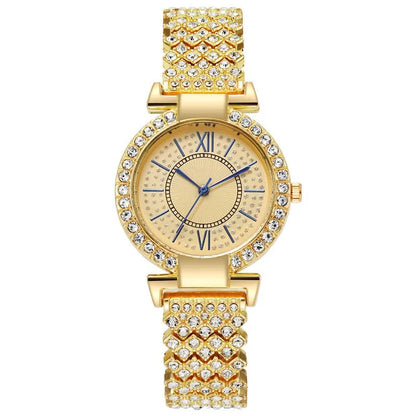 UTHAI H11   Quartz  Full Diamond  Band Water Diamond Full Sky Star Roman Pattern Bracelet Watches Girl