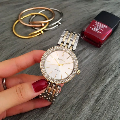 Watches    Rhinestone Women Quartz Wristwatches  Top Brand Ladies Bracelet zegarek damski