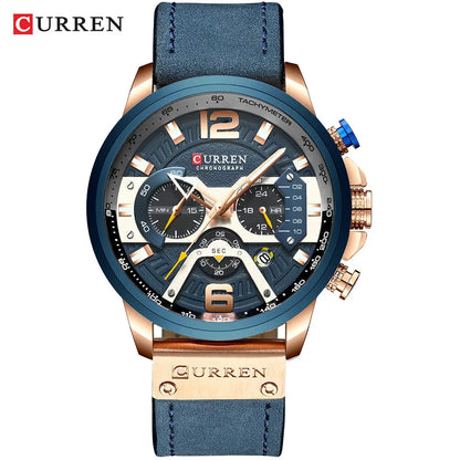 CURREN Casual Sport Watches for Men Top Brand  Military Leather Wrist  Man    Wristwatch