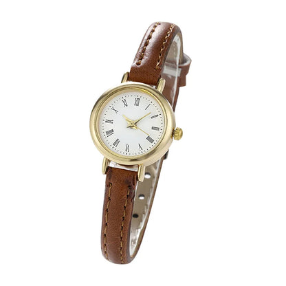 Simple Women Watches  Design Leather  Ladies Quartz Wristwatch Womens Small Round Dial  Reloj Mujer