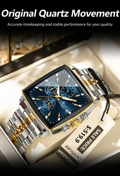 POEDAGAR  Men      Man Wristwatch Square   Quartz  Watches Reloj