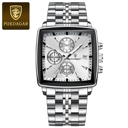 POEDAGAR  Men      Man Wristwatch Square   Quartz  Watches Reloj